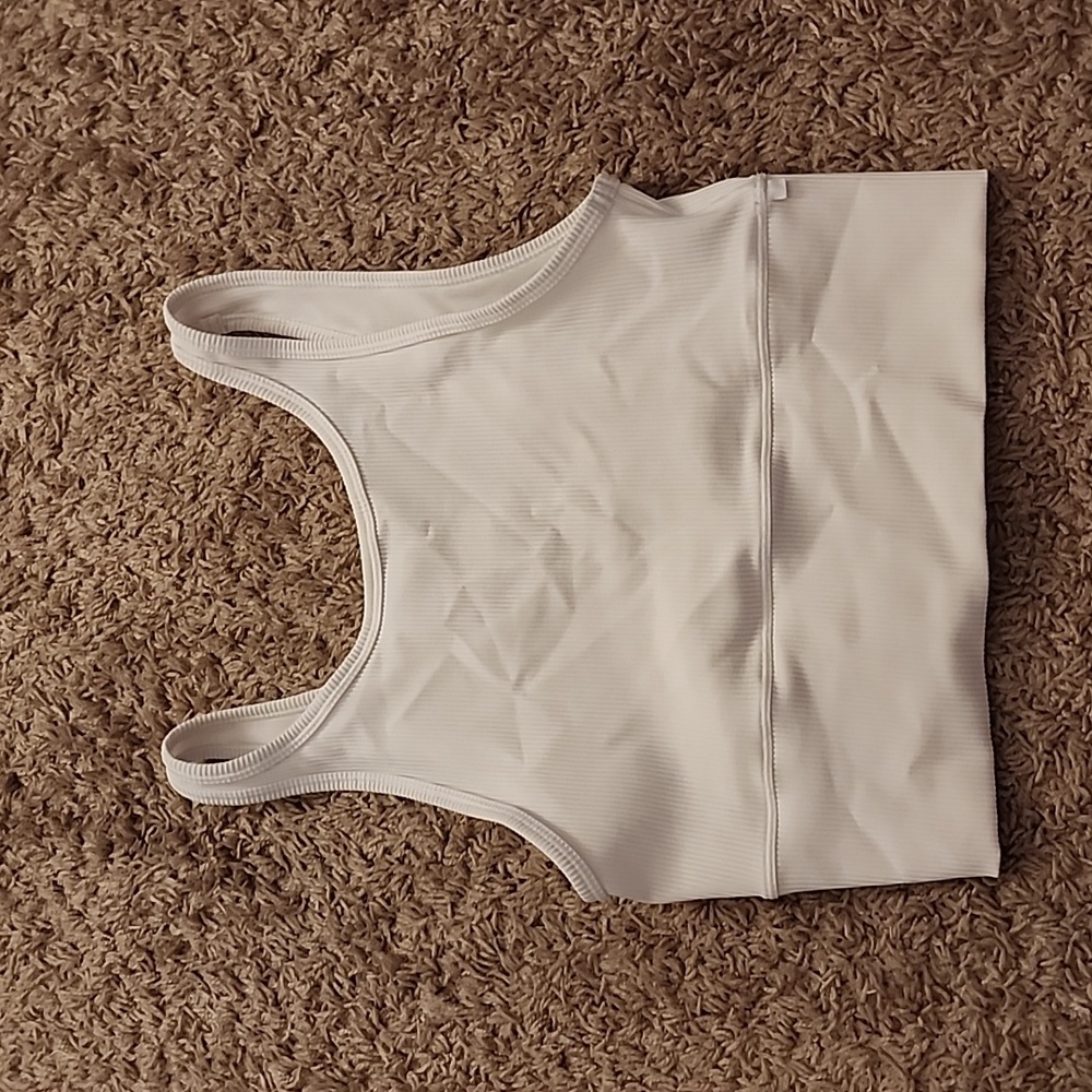 White Lululemon Power Pivot Ribbed Tank Top